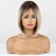Peruka bob blond z grzywką