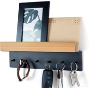 WIESZAK NA KLUCZE Z PÓŁKĄ I 6  HACZYKAMI ORGANIZER ŚCIENNY DO PRZEDPOKOJU