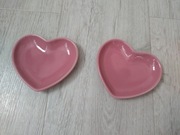 2 miseczki serca różowe ceramiczne