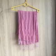 Różowa Chustka Apaszka fioletowa 195x37