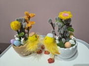 Dekoracja wielkanocna. Rękodzieło. Licytacja. Tylko w białej doniczce 