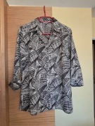 Bluzka koszulowa, rękaw 3/4, w kolorze brązowym, kawowym.