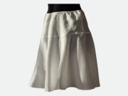 Benetton Spódnica Biała 100% Len Klasyczna Rozkloszowana 42 L/XL BDB