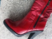 Kozaki lakierowane,czerwone rozm.36