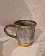 Oryginalny KUBEK  ceramika artystyczna niebiesko szara ręczna praca prezent