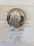 SREBRNY MEDAL JAN PAWEŁ II 50g Ag 999 PROOF 1978 - LIMITOWANY NAKŁAD 2500!