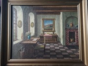 Wnętrze przedwojennej kamienicy - odcienie zieleni