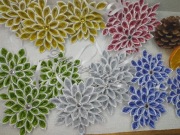 Śnieżynki z wstążki satynowej zawieszki na choinkę