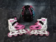 Rolki dla dziewczynki roz. 26-29, kask, ochraniacze