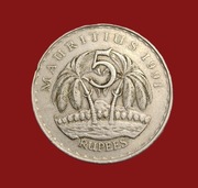 Moneta 5 rupii 1991, Mauritius