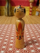 Japonska lalka kokeshi oryginalna handmade sygnowana kolekcjonerska 10.5 cm