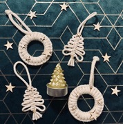 Ręcznie wyplecione ozdoby na choinkę, prezent na święta, handmade 