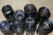 obiektywy: 4 x Sigma, Vivitar, 2 x Kiron i Tokina