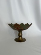 Mosiężna piękna kolorowa patera