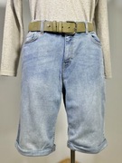 Spodnie do kolan szort jeansowe denim damskie 44 XXL elastyczne niebieskie