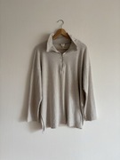 Beżowa bluza z suwakiem H&M plus size L 44 46 na co dzień prążkowana
