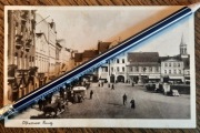 OSTRÓW WIELKOPOLSKI OSTROWO Rynek swastyki ciężarówka dorożka apteka 1940