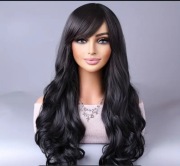 Peruka włosy długie syntetyczne czarny damska