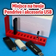 Organizer na Pendrive USB 12 Slotów Etui Pojemnik z Pokrywą Czerwony