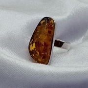 Pierścionek Srebro i Bursztyn