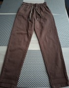 REDSEVENTY SPODNIE JEANSY GUMKA W PASIE MOM FIT BRĄZOWE CZEKOLADOWE 40 L