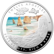 Beauty, Rich & Rare: Twelve Apostles kolorowany1 uncja Srebra 2023 Proof
