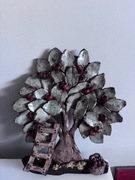 ceramiczna płaskorzeźba retro prl 