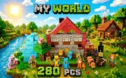Klocki magnetyczne typu Minecraft 280sztuk i 6 figurek!