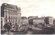 KRESY- LWÓW- Plac Marjacki z Pomnikiem Mickiewicza- FOTO RPPC