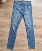 Jasne dekatyzowane jeansy 38 Hollister wysoki stan