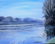 Piękno Wisłoka ,olej, 28x35 cm , pejzaż,  Skoczyk, 2025