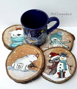  Świąteczne podstawki pod kubek, prezent, ozdoba