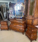 Piękny zestaw 3 komód barokowych włoskich trio komoda nakastliki