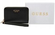 ORYGINALNY PODWÓJNY SKÓRZANY PORTFEL DAMSKI GUESS AMORETTE DUAL SLG CZARNY