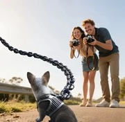 GRUBY LAŃCUCH SMYCZ DLA MAŁEGO I DUŻEGO PIESKA ZABAWNY 