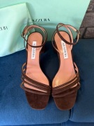 Buty na obcasie Aquazzura Latour Sandal 50, kolor espresso, rozmiar 36 1/2.