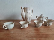 Zestaw kawowy Chodzież écru # vintage PRL