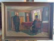  STARY  OBRAZ OLEJNY NA PŁÓTNIE sygnowany