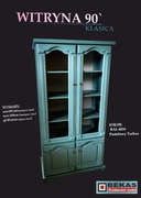 Stylowa Witryna 90` Klasica Turkusowa BOHO Producent BEKAS MEBLE 