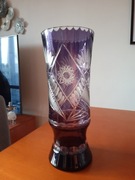 Wazon  kryształowy PRL fiolet