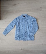 Koszula z podszewką UFO niebieska granatowa chłopięca 146 152 krata kratka