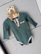 Body długi rękaw dla chłopca r.74  zielone guziki