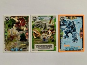 3x karta Lego Jurassic World: Triceratops, Rex vs Ankylosaurus, Dino-Mech