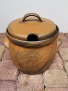 Garnek ceramiczny z pokrywą, do ogrodu,kiszenia, wys. 28 cm