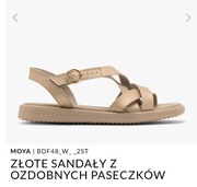 Złote sandały z ozdobnych paseczków Ryłko, rozm. 38