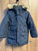 Kurtka zimowa długa z odpinanym kapturem H&M r.110