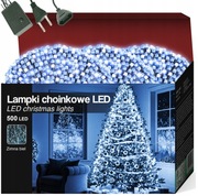 MOCNE LAMPKI CHOINKOWE 500 LED OŚWIETLENIE ŚWIĄTECZNE ZEW/WEW BIAŁY ZIMNY