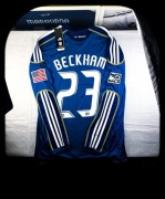 (L) DAVID BECKHAM 23 LA GALAXY 11/12 MLS LIGA RETRO LONG SLEEVE GRANATOWY
