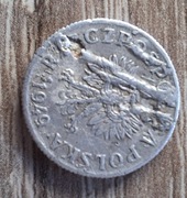 2 grosze 1949 destrukt dziura i dodatkowe nadlewki aluminium