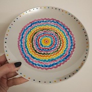 Talerz ręcznie malowany 